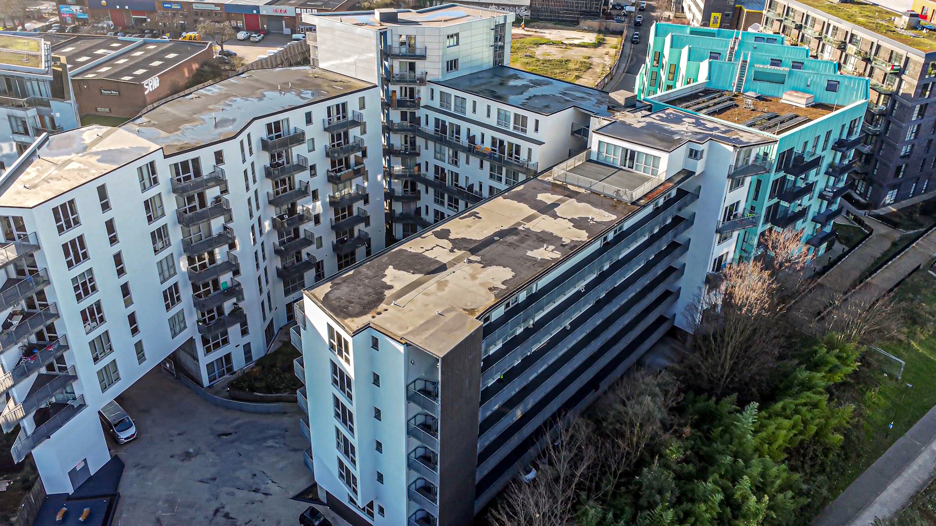 Wick Lane cladding replacement drone footage